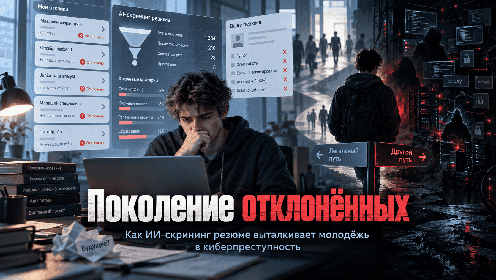 Поколение отклонённых: как ИИ-скрининг резюме выталкивает молодёжь в киберпреступность