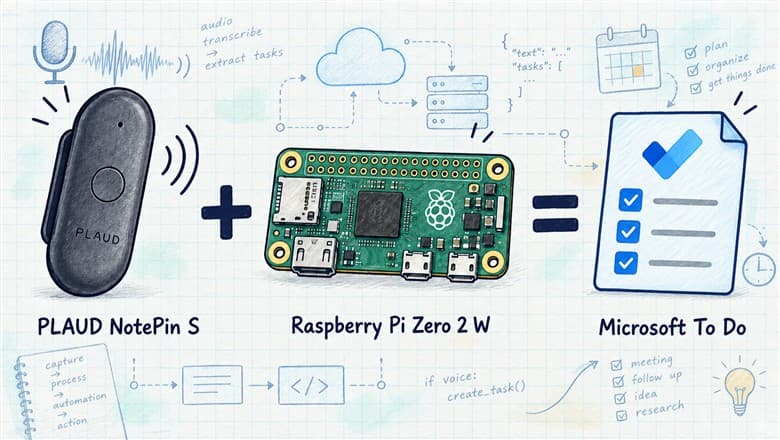Нажал кнопку, сказал задачу, забыл: как я связал PLAUD, Raspberry Pi, Codex и Microsoft To Do