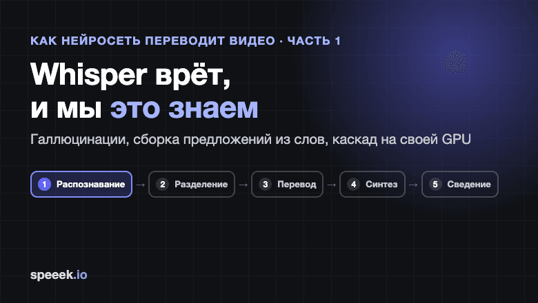 Как нейросеть переводит видео. Часть 1: Whisper врёт, и мы это знаем