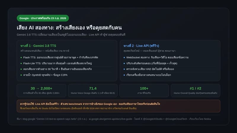 Двусторонняя голосовая связь Google с искусственным интеллектом Gemini 3.8 TTS с Live API, чат в реальном времени
